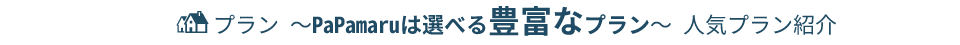 プラン ～PaPamaruは選べる88プラン～ 人気プラン紹介